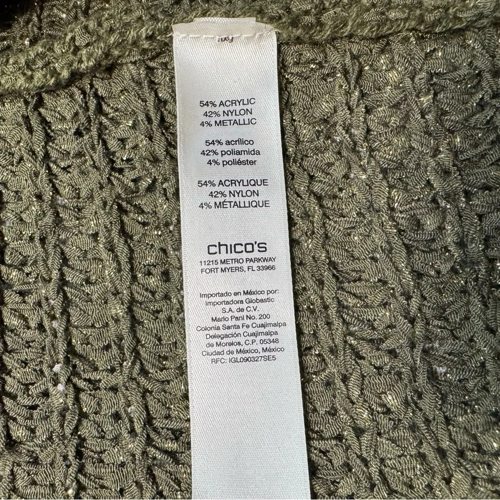 NWT New $109 Chico's Knit Sequin Trim Cardigan Size 1 US M